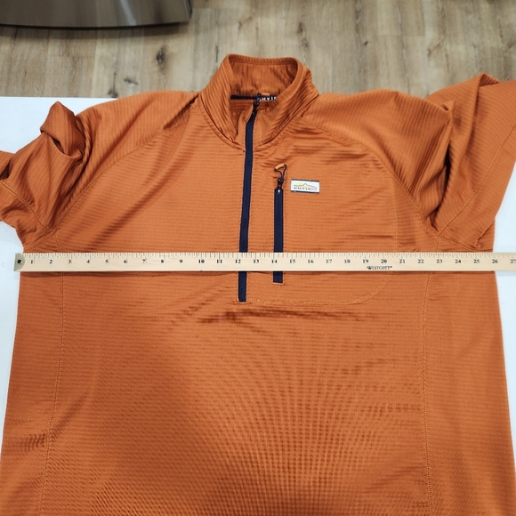 Orvis Mens Horseshoe Hills 1/4 Zip Top XL Orange Pullover Outdoor Hiking Stretch - Picture 11 of 13